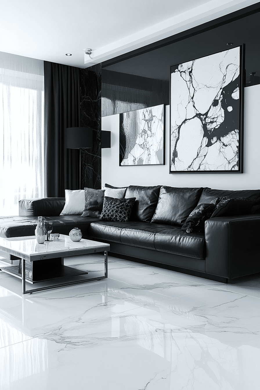 Black and white living room