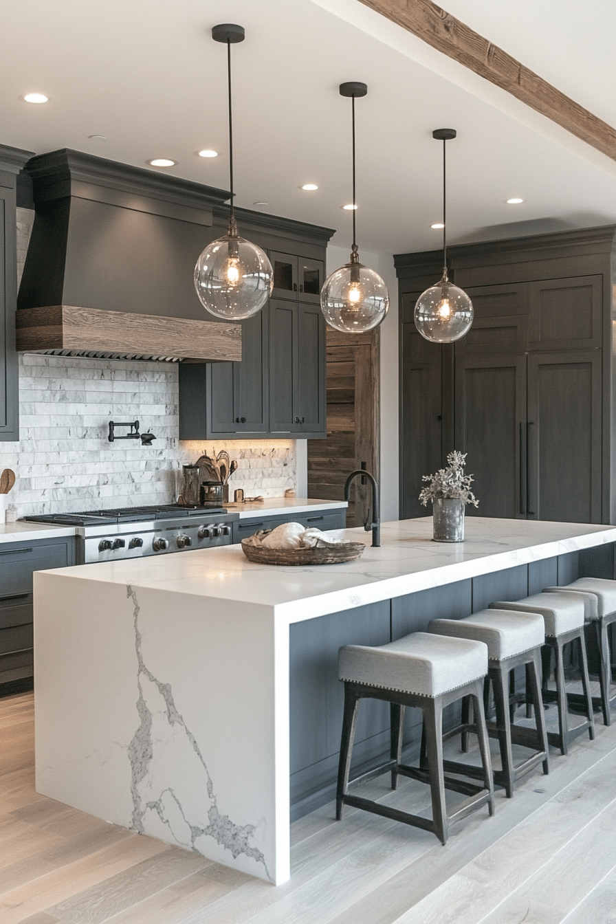 gray kitchen cabinets