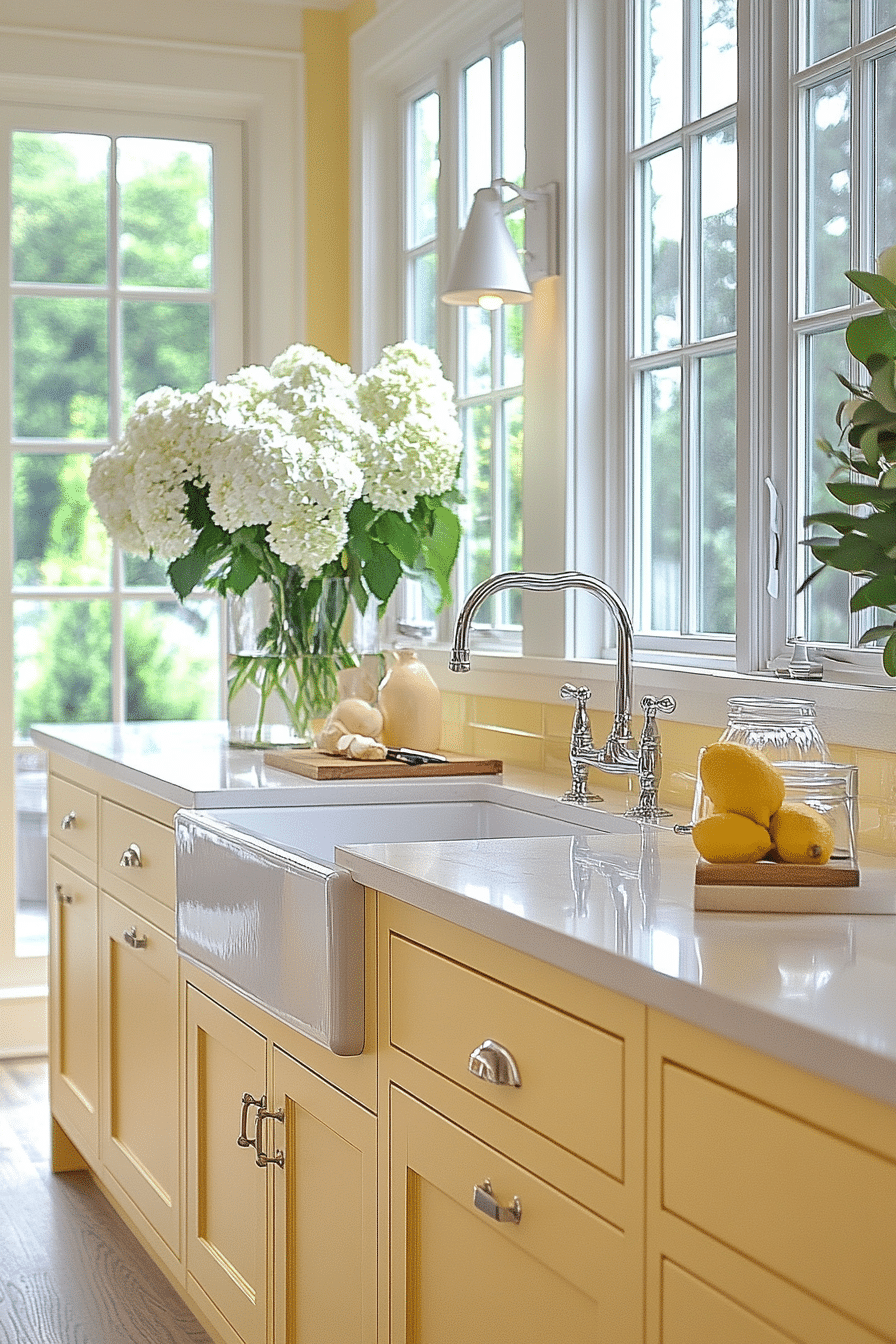 yellow kitchen cabinets