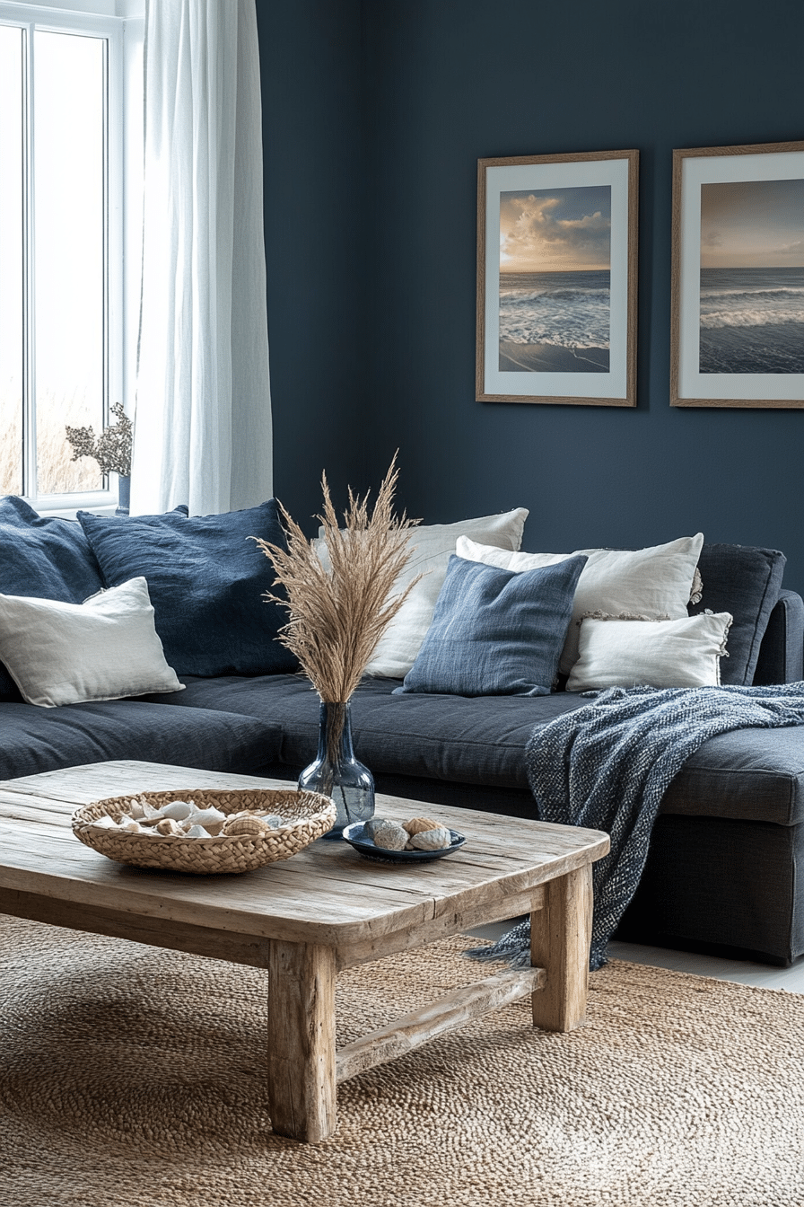 Dark grey sofa living room