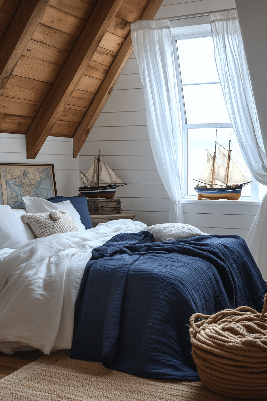 Nautical Serenity in Barndominium Bedroom Ideas