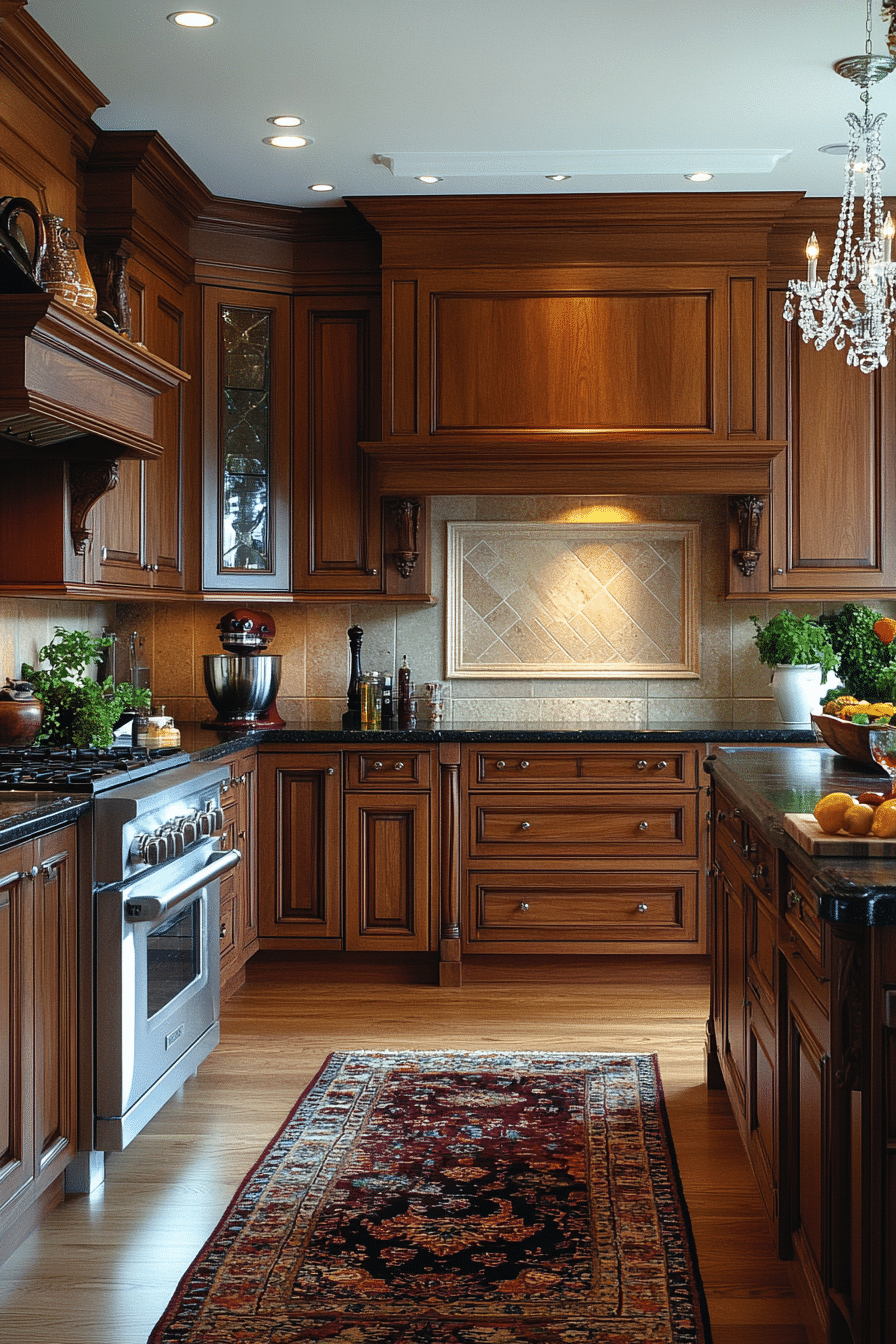 brown kitchen cabinets