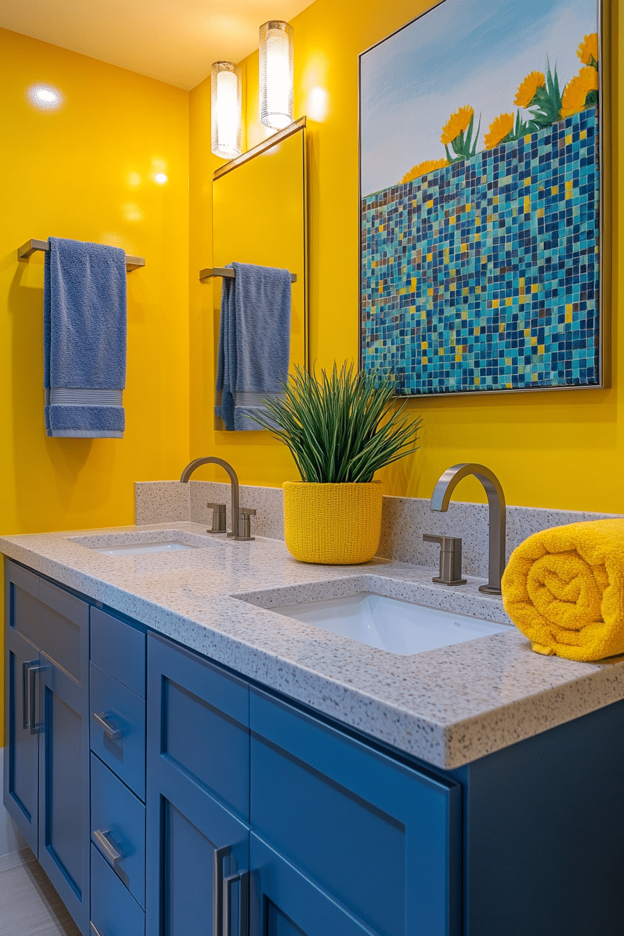 yellow and blue bathroom ideas