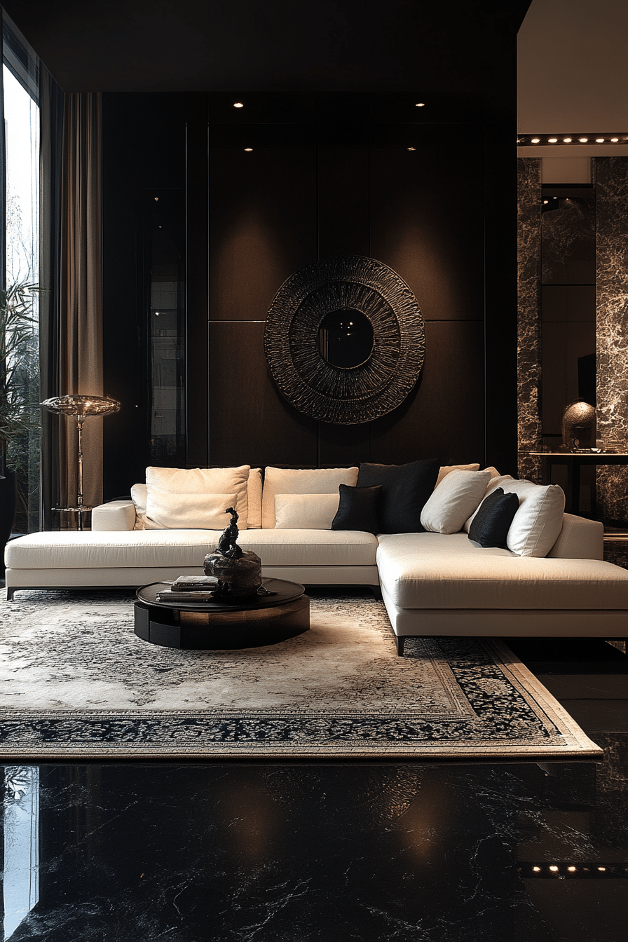 Black and white living room