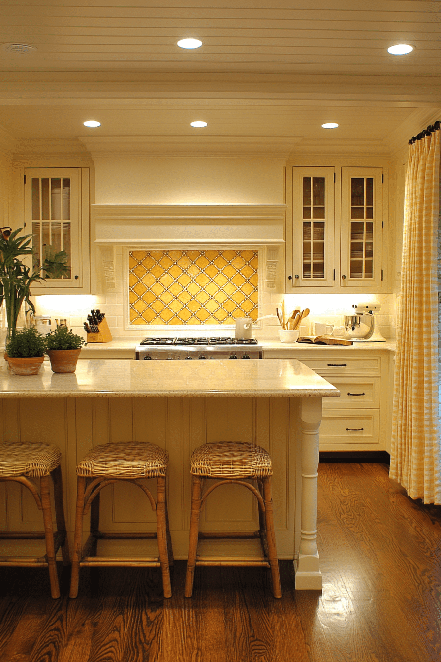 yellow kitchen cabinets