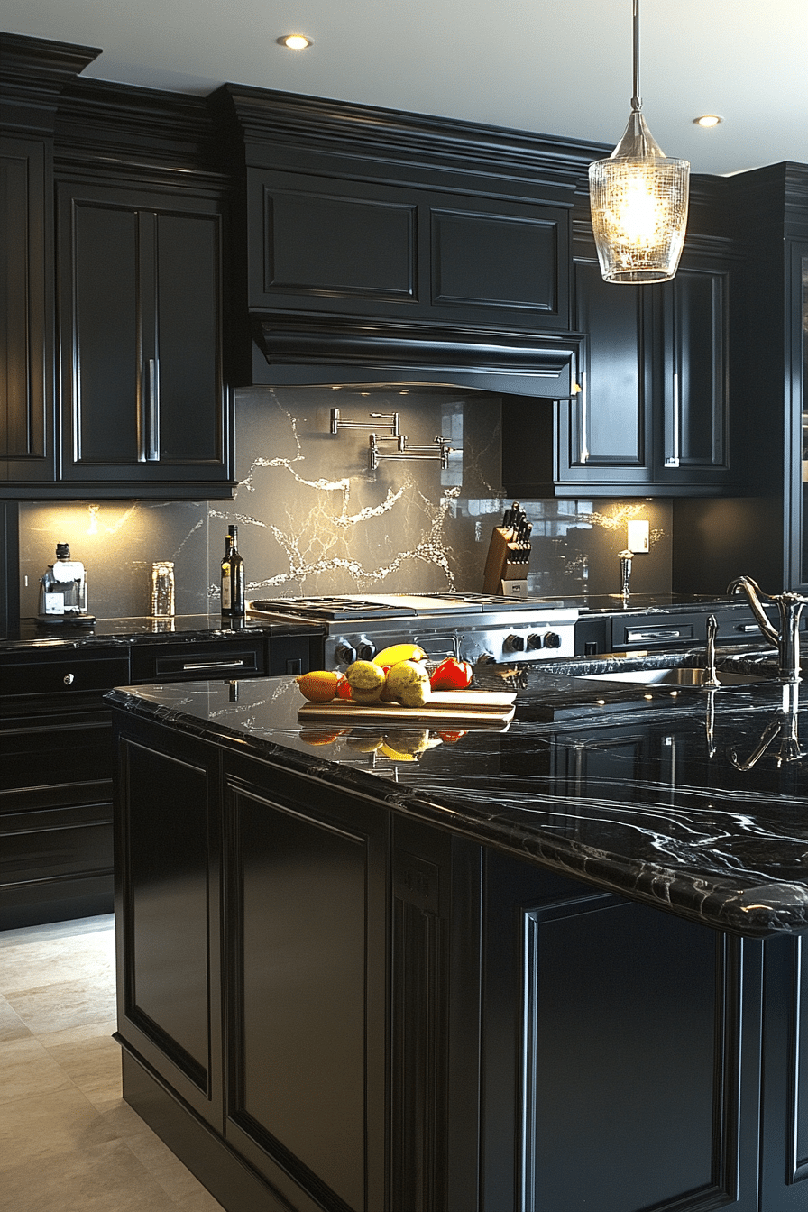 black kitchen cabinets