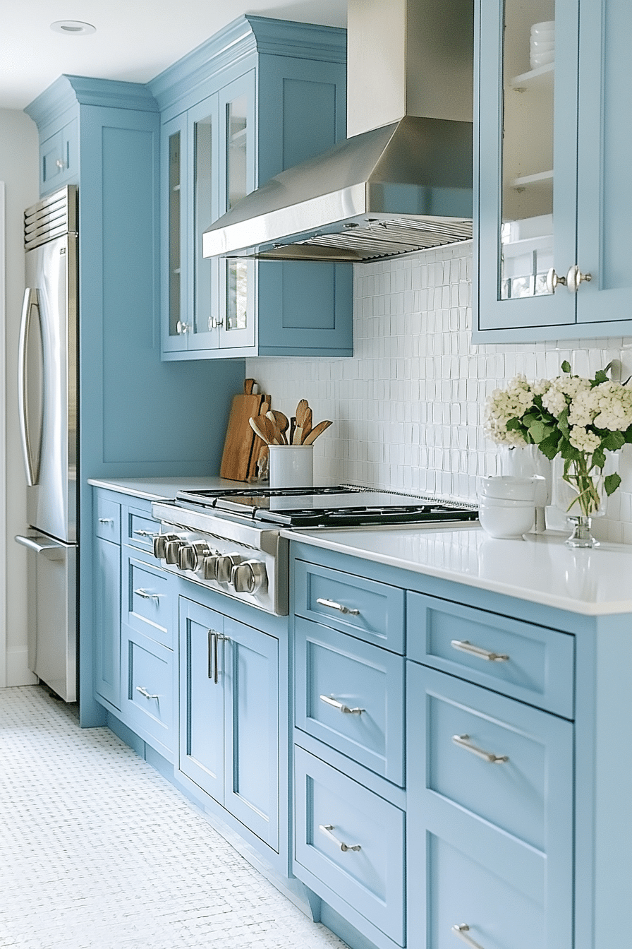 Powder Blue Kitchen Cabinets