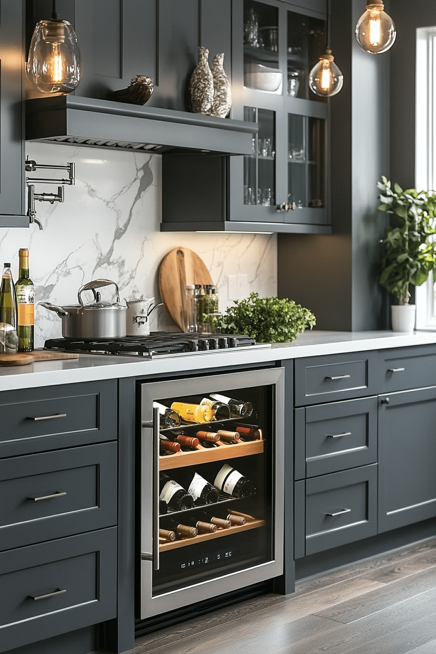 gray kitchen cabinets