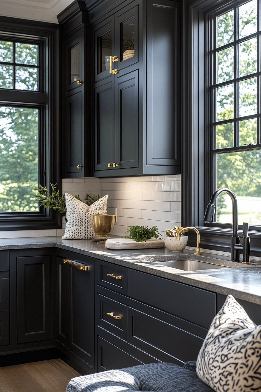 dark kitchen cabinets