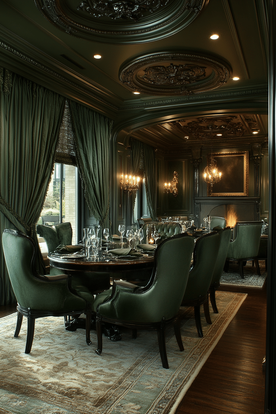 sage green dining room