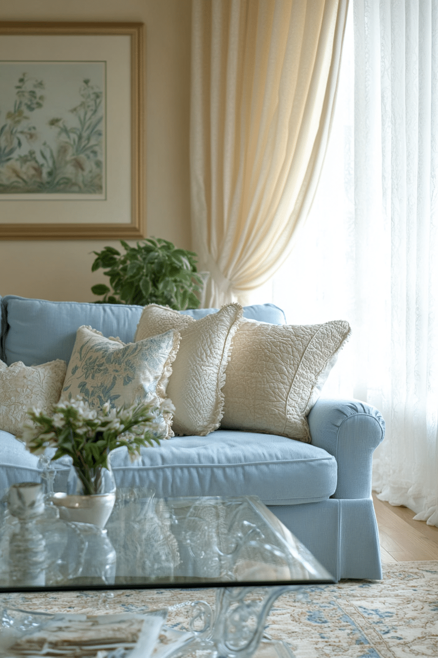 blue couch living room