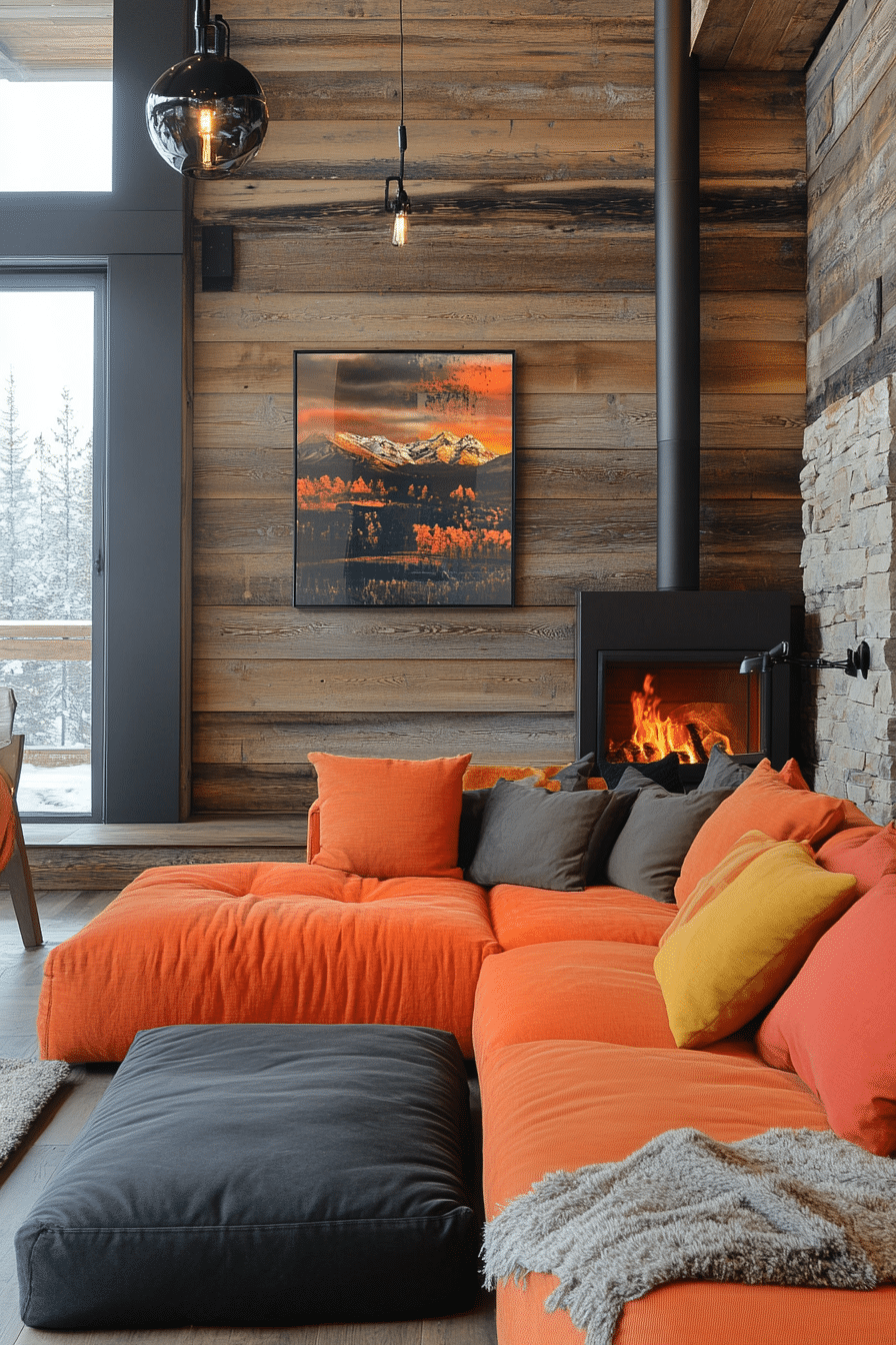 rustic modern living room