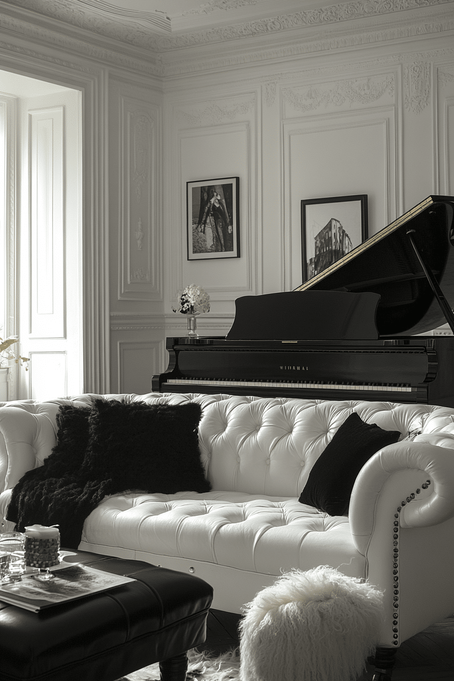 Black and white living room