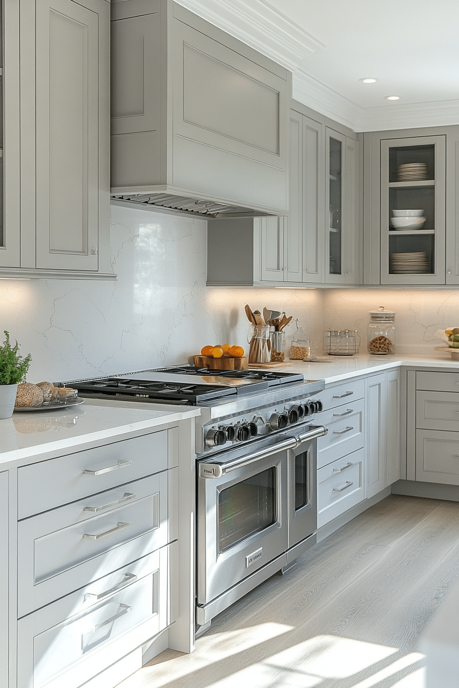 gray kitchen cabinets