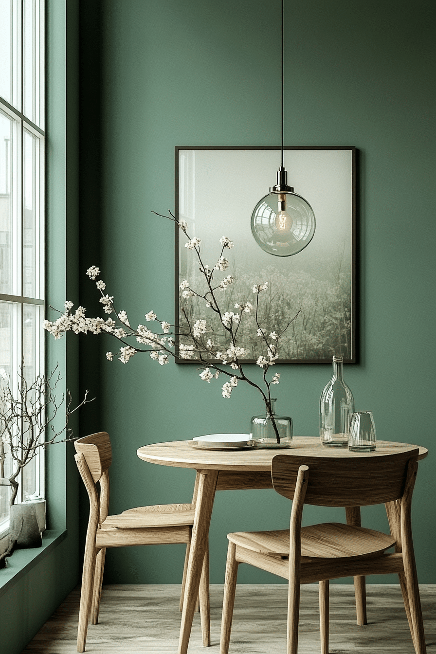 sage green dining room