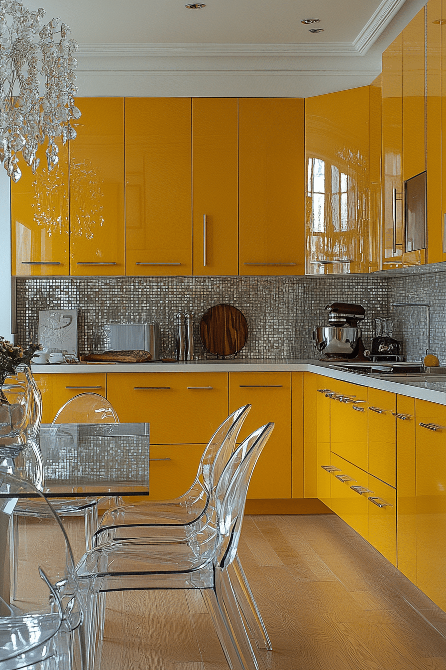 yellow kitchen cabinets