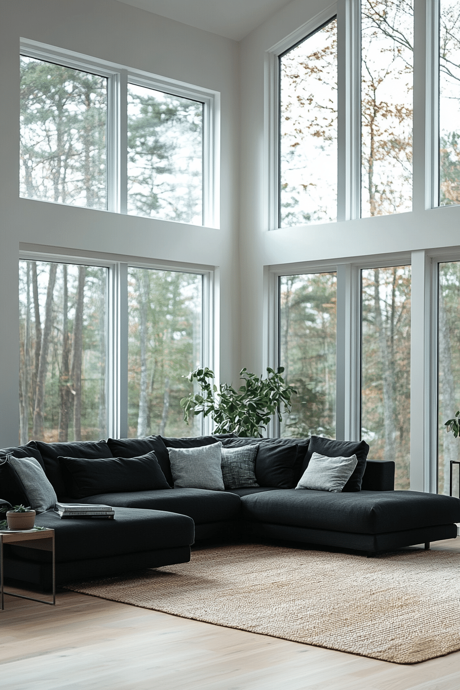 Charcoal couch living room