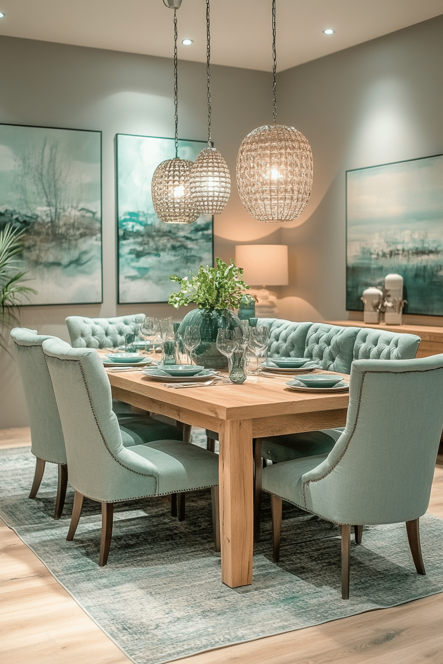 sage green dining room