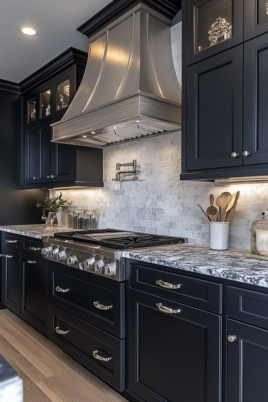 black kitchen cabinets