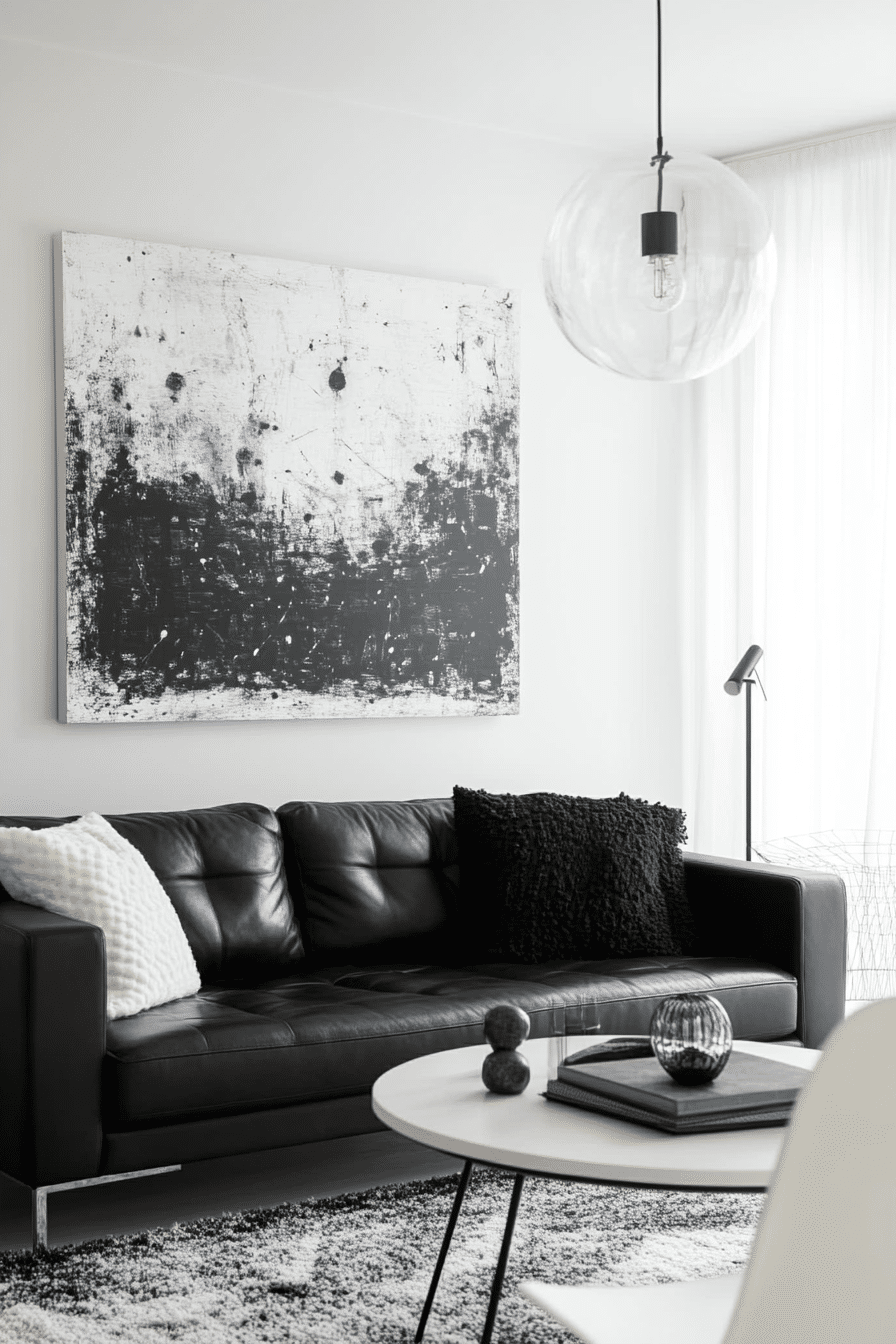 Black and white living room