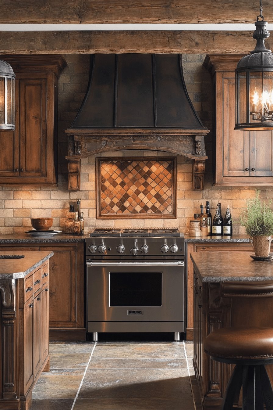 brown kitchen cabinets