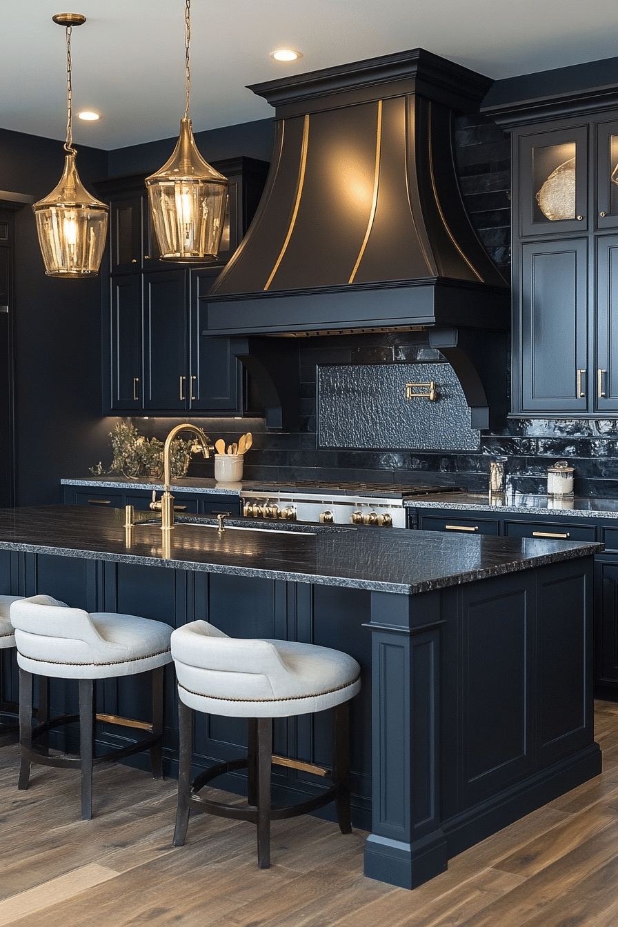 black kitchen cabinets