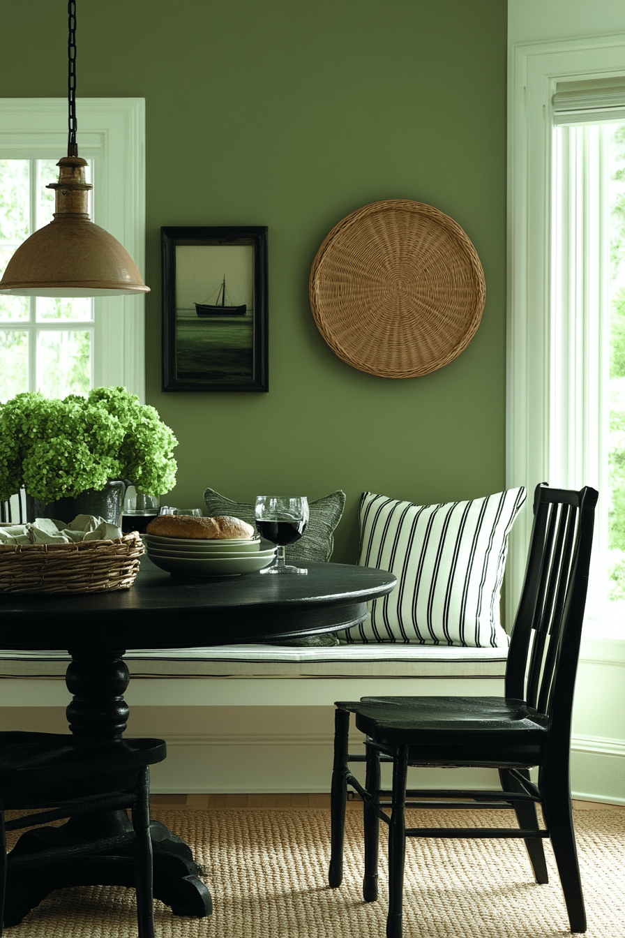 sage green dining room