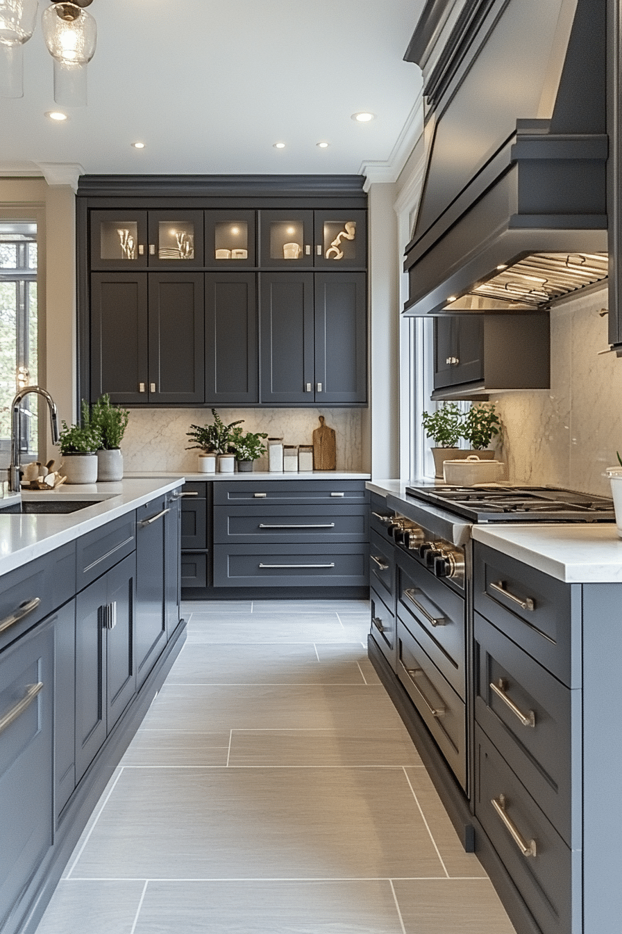 gray kitchen cabinets