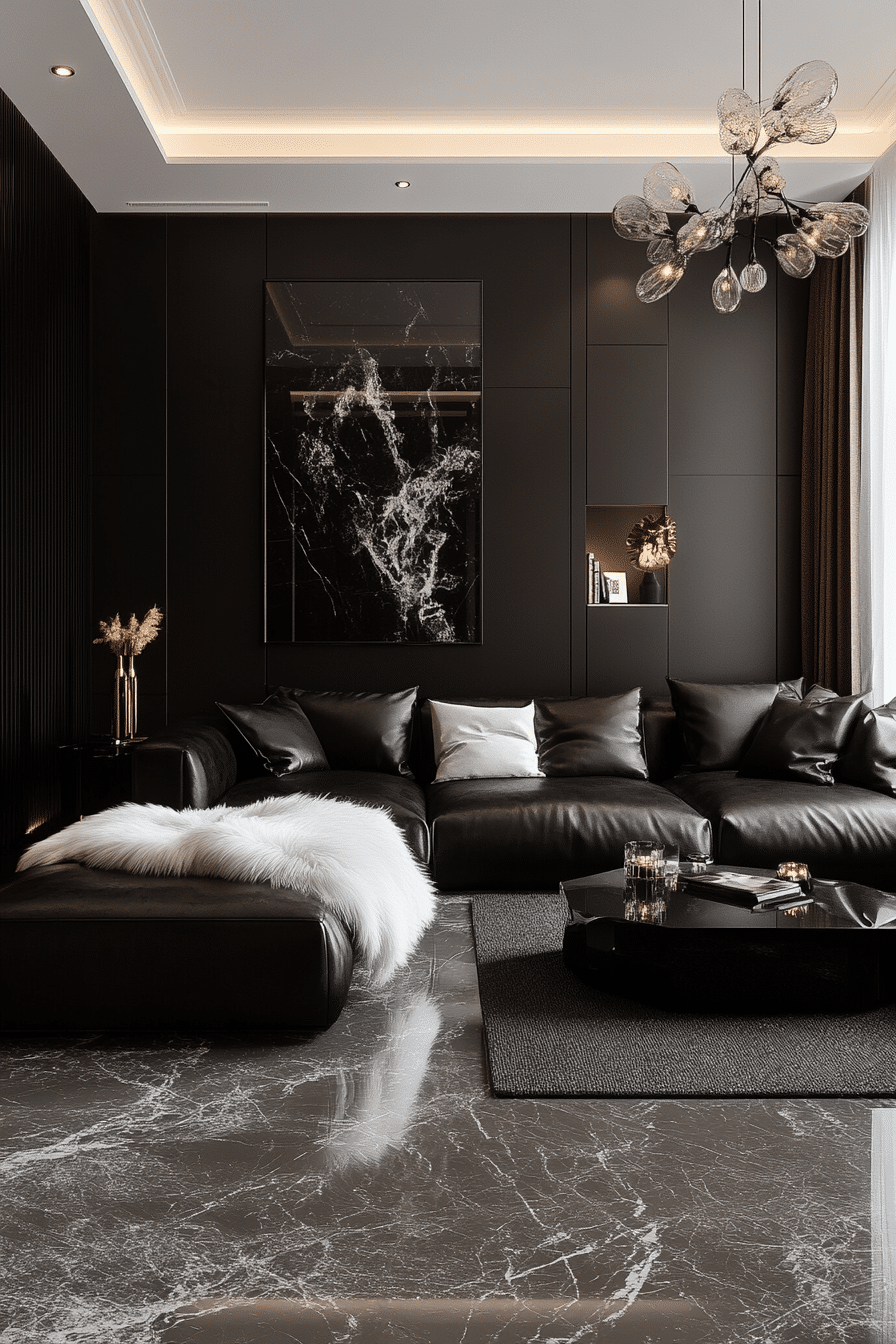 Black and white living room