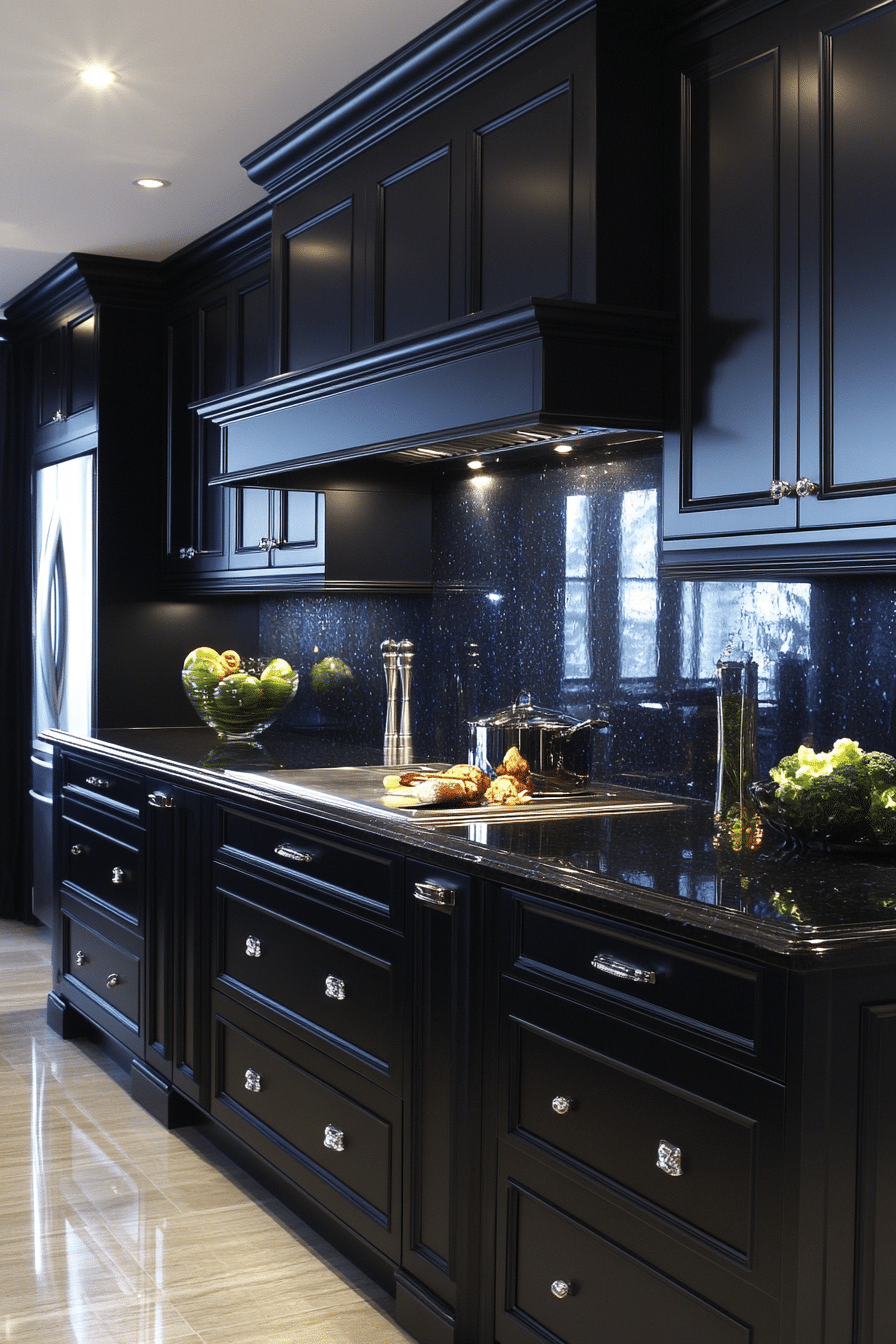 black kitchen cabinets