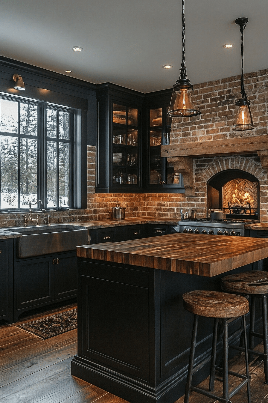 black kitchen cabinets