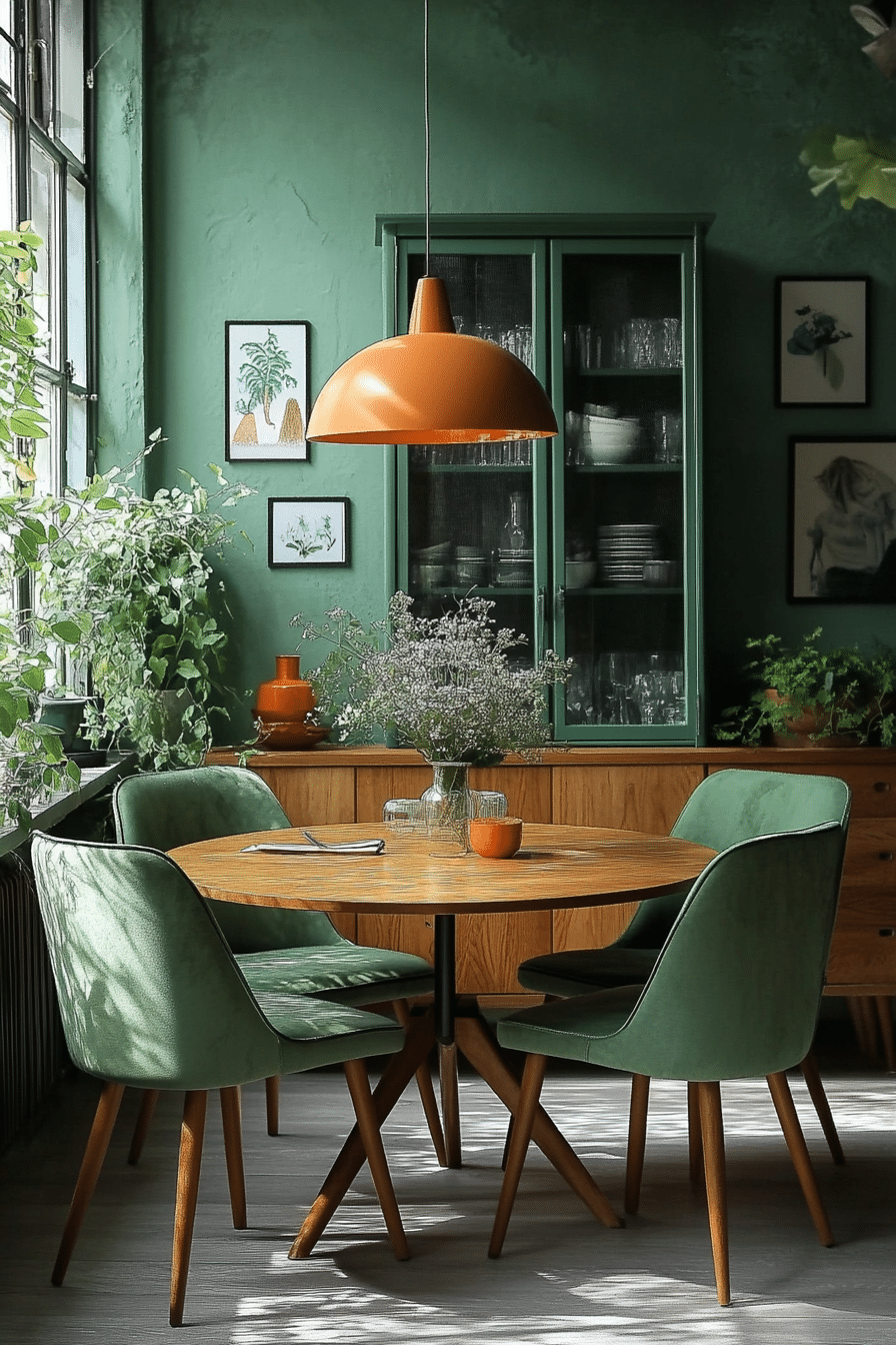 sage green dining room