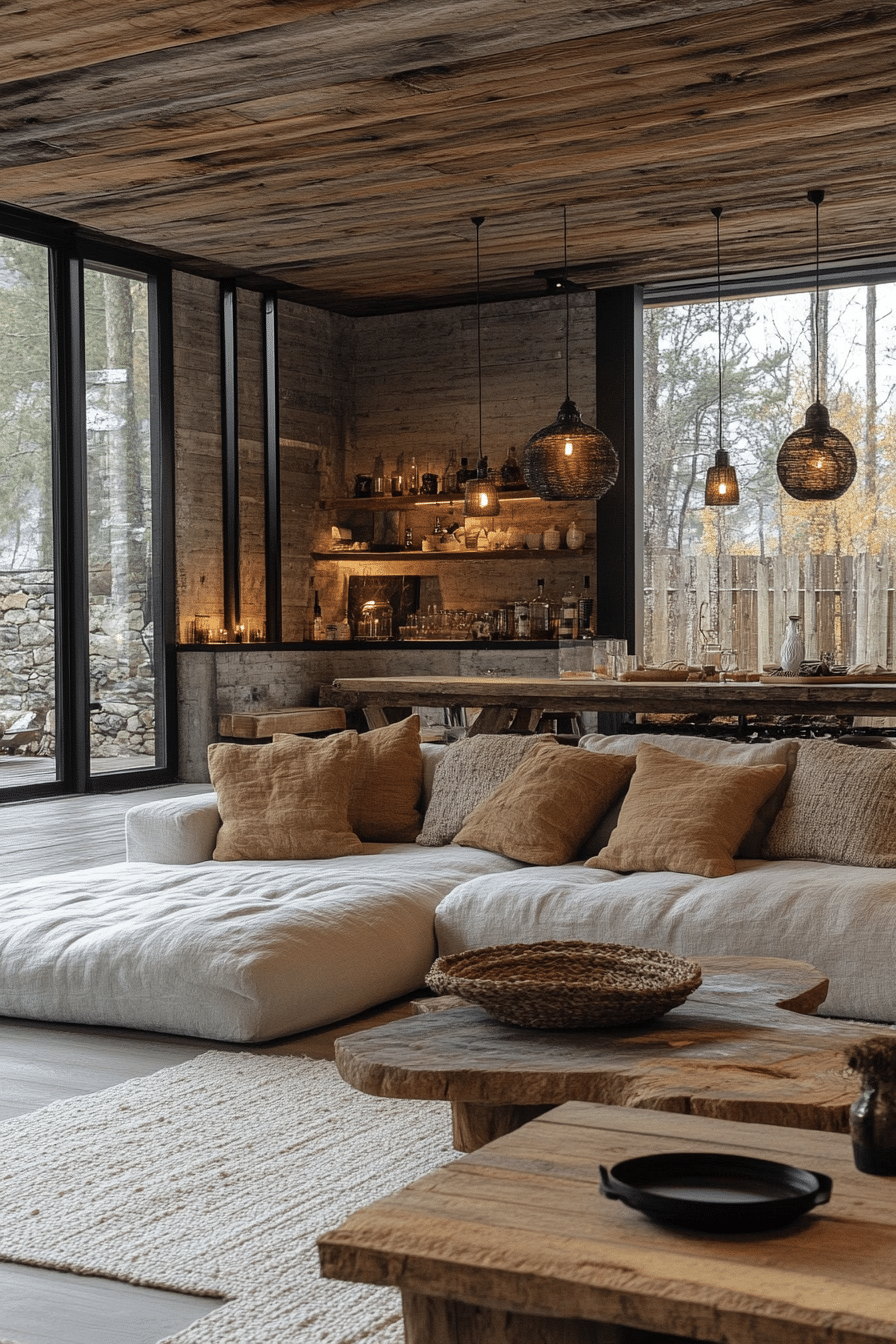 rustic modern living room