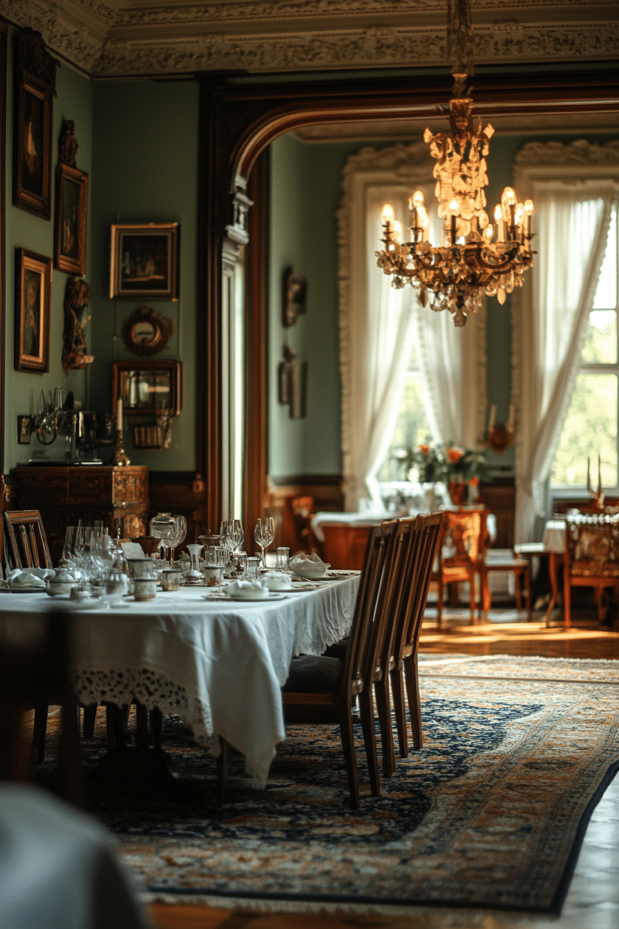 sage green dining room