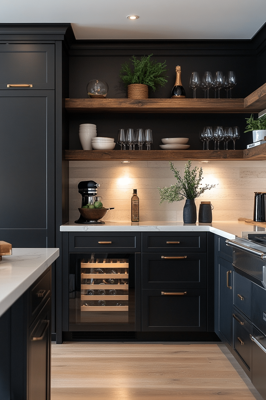 black kitchen cabinets