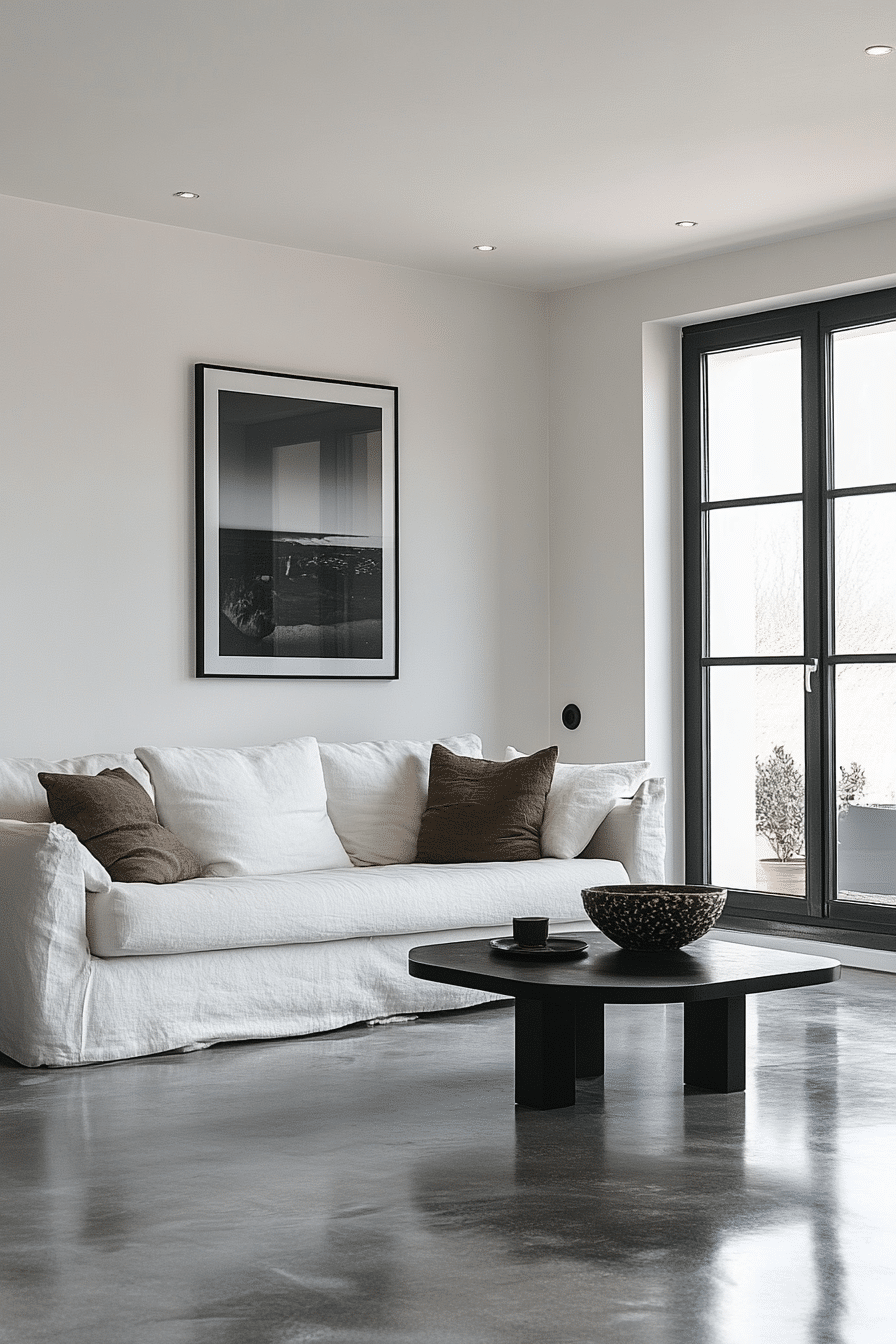 Black and white living room