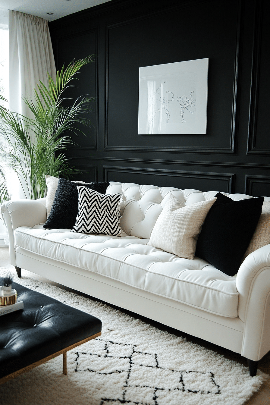 Black and white living room