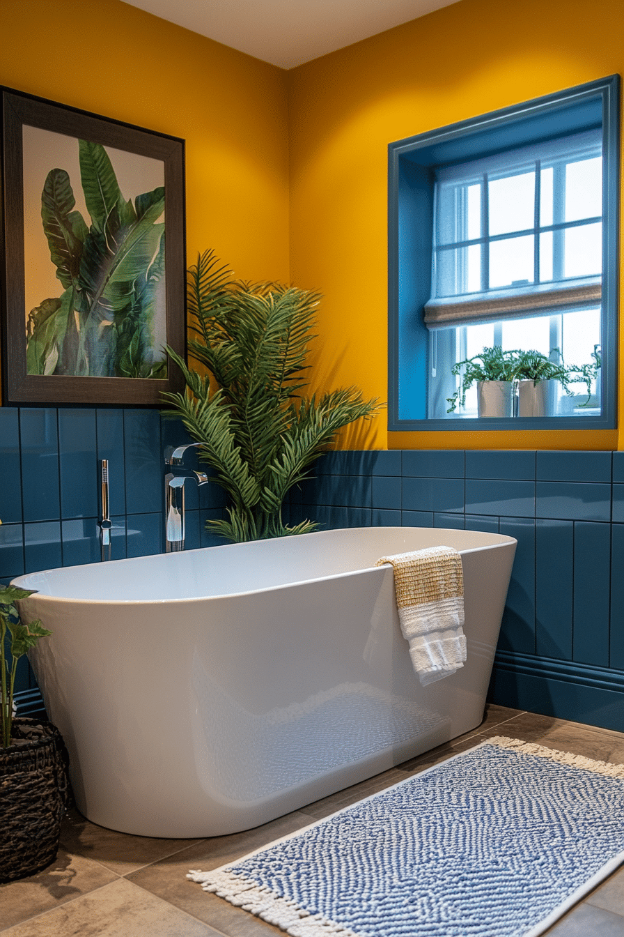 yellow and blue bathroom ideas