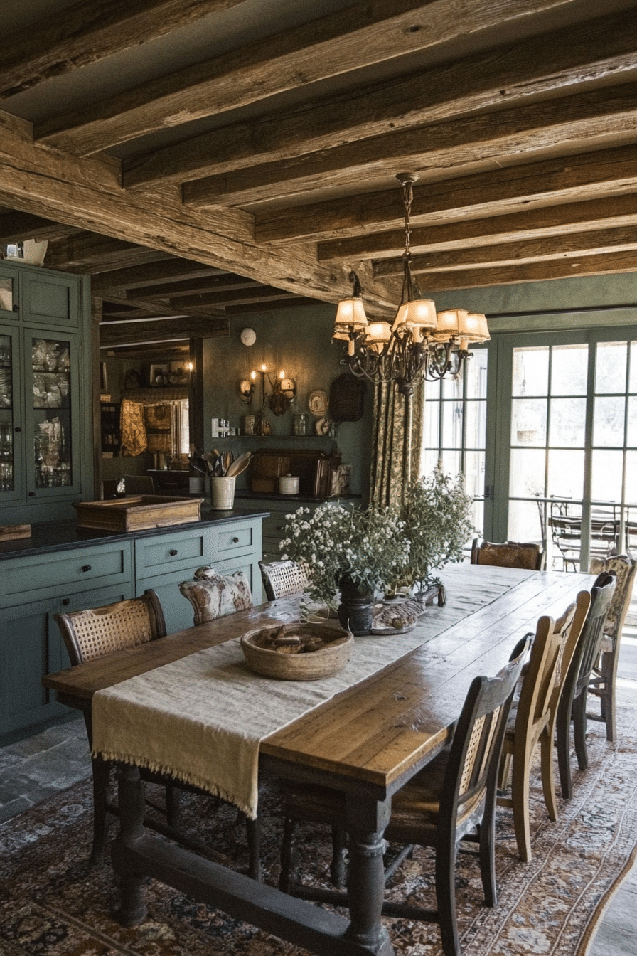 sage green dining room