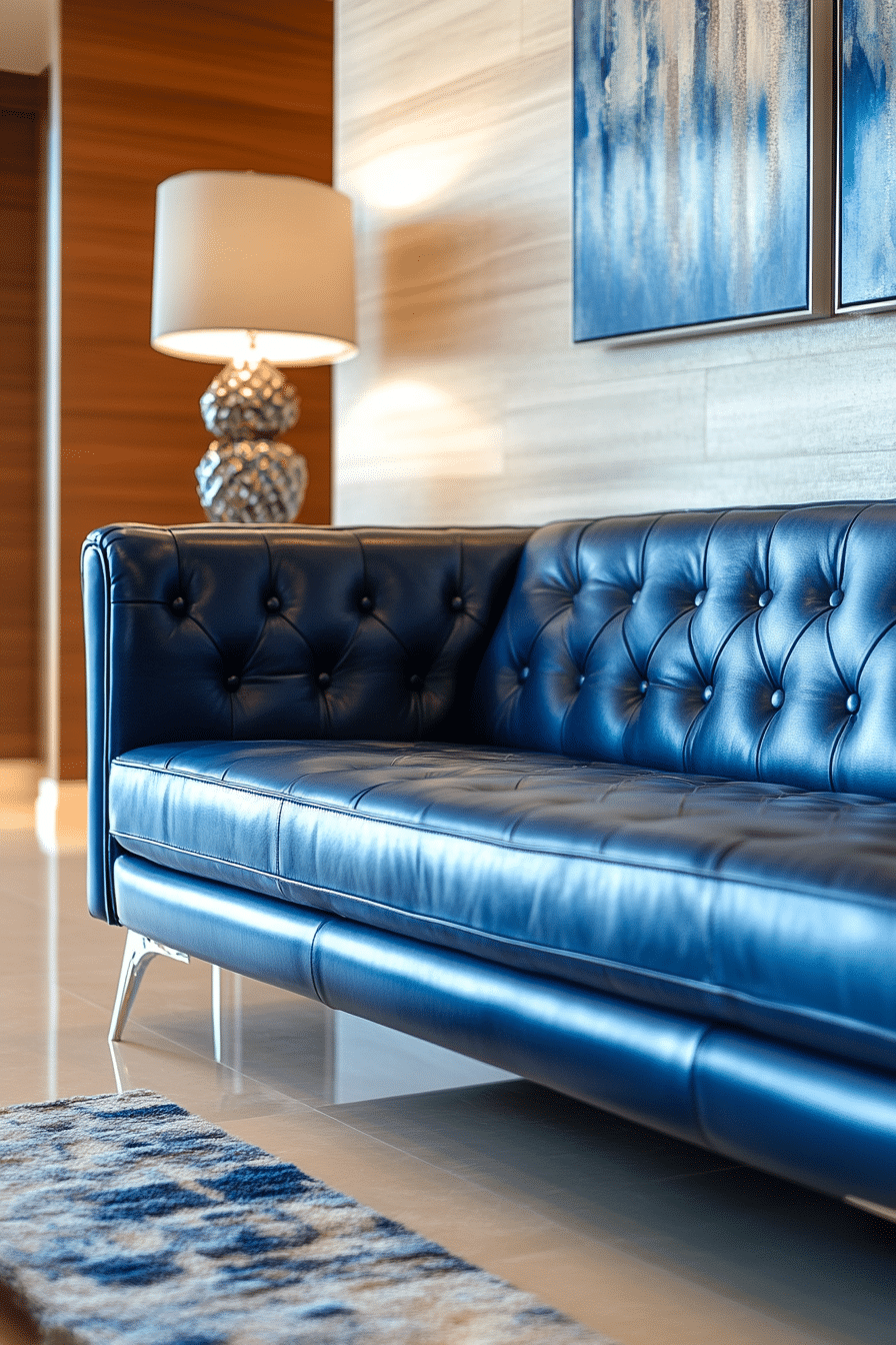 blue couch living room