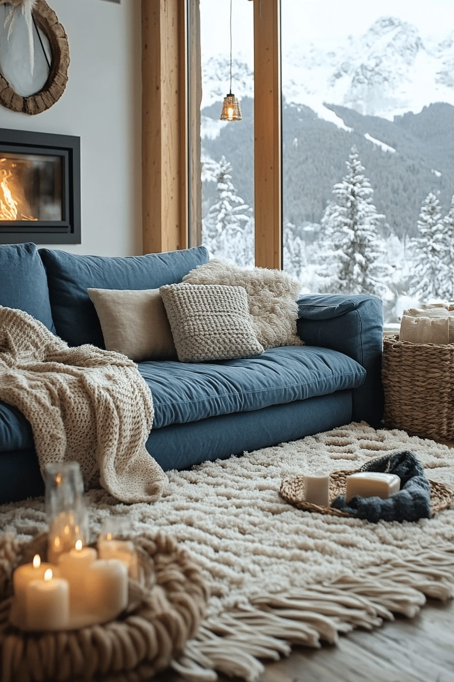 blue couch living room