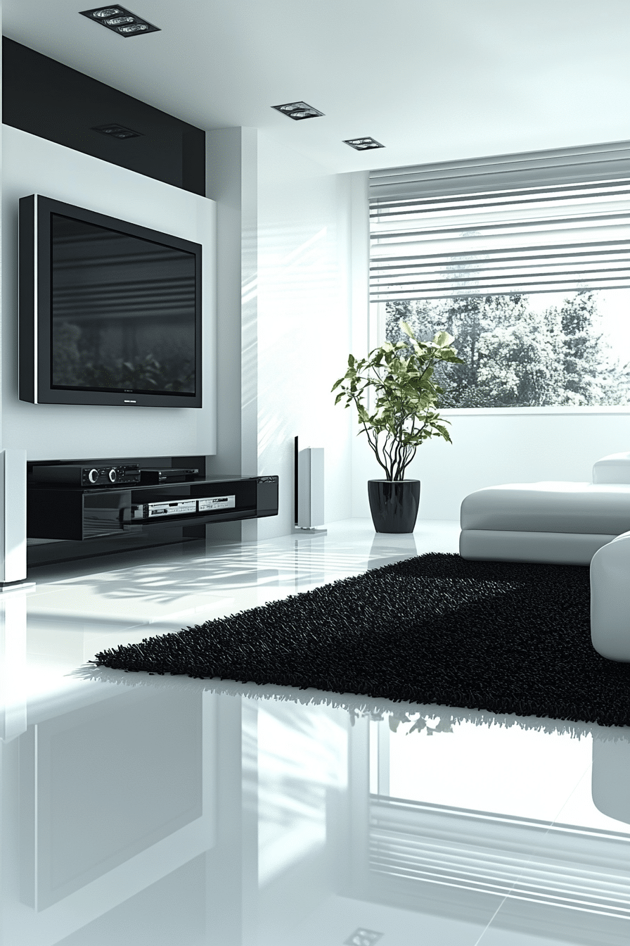 Black and white living room