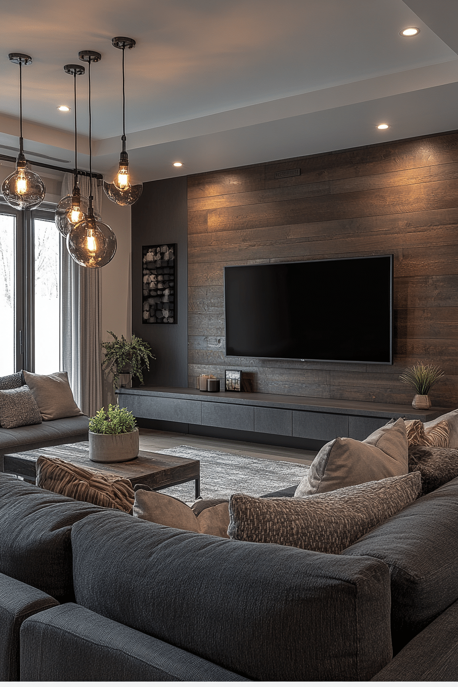 Dark grey sofa living room