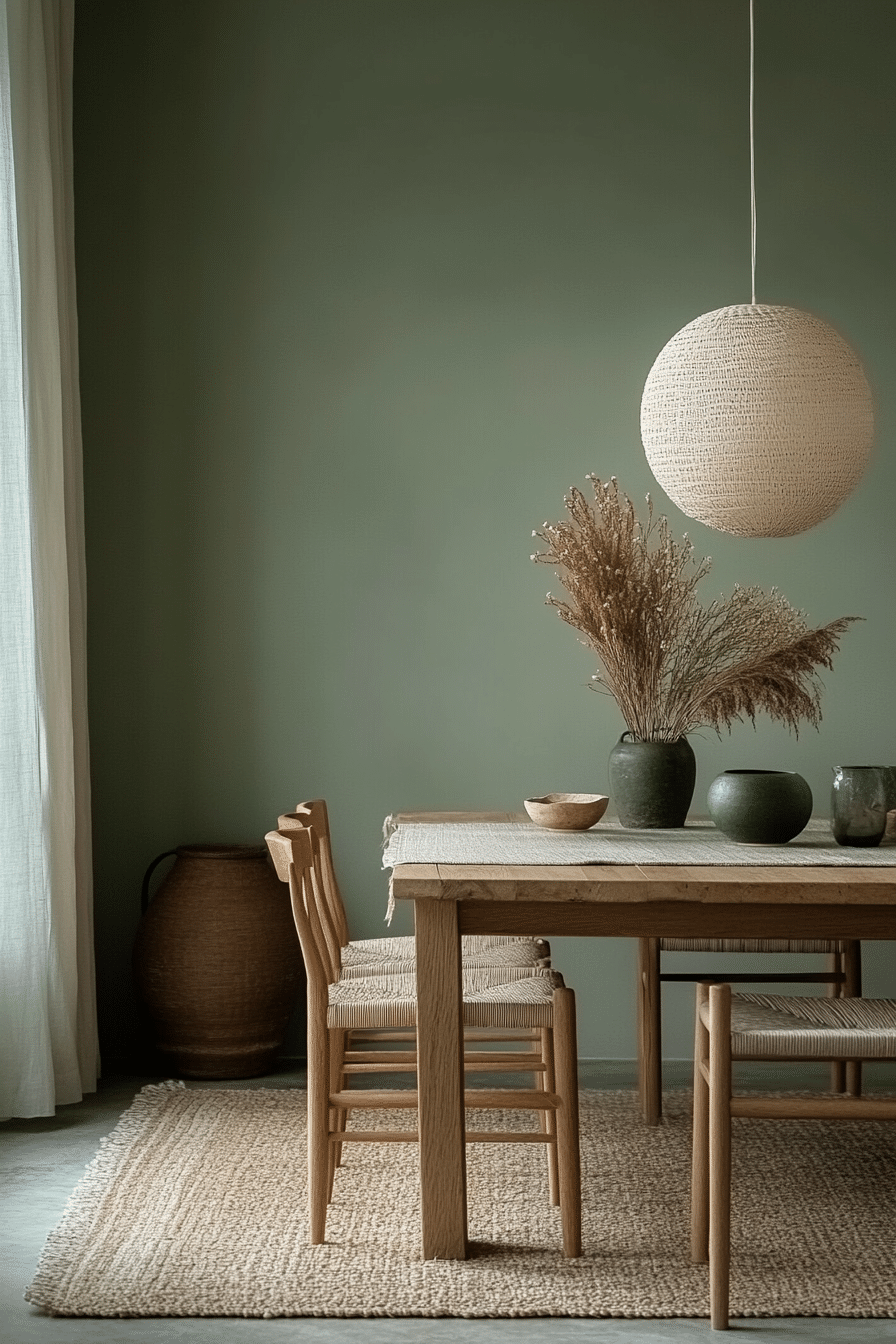 sage green dining room