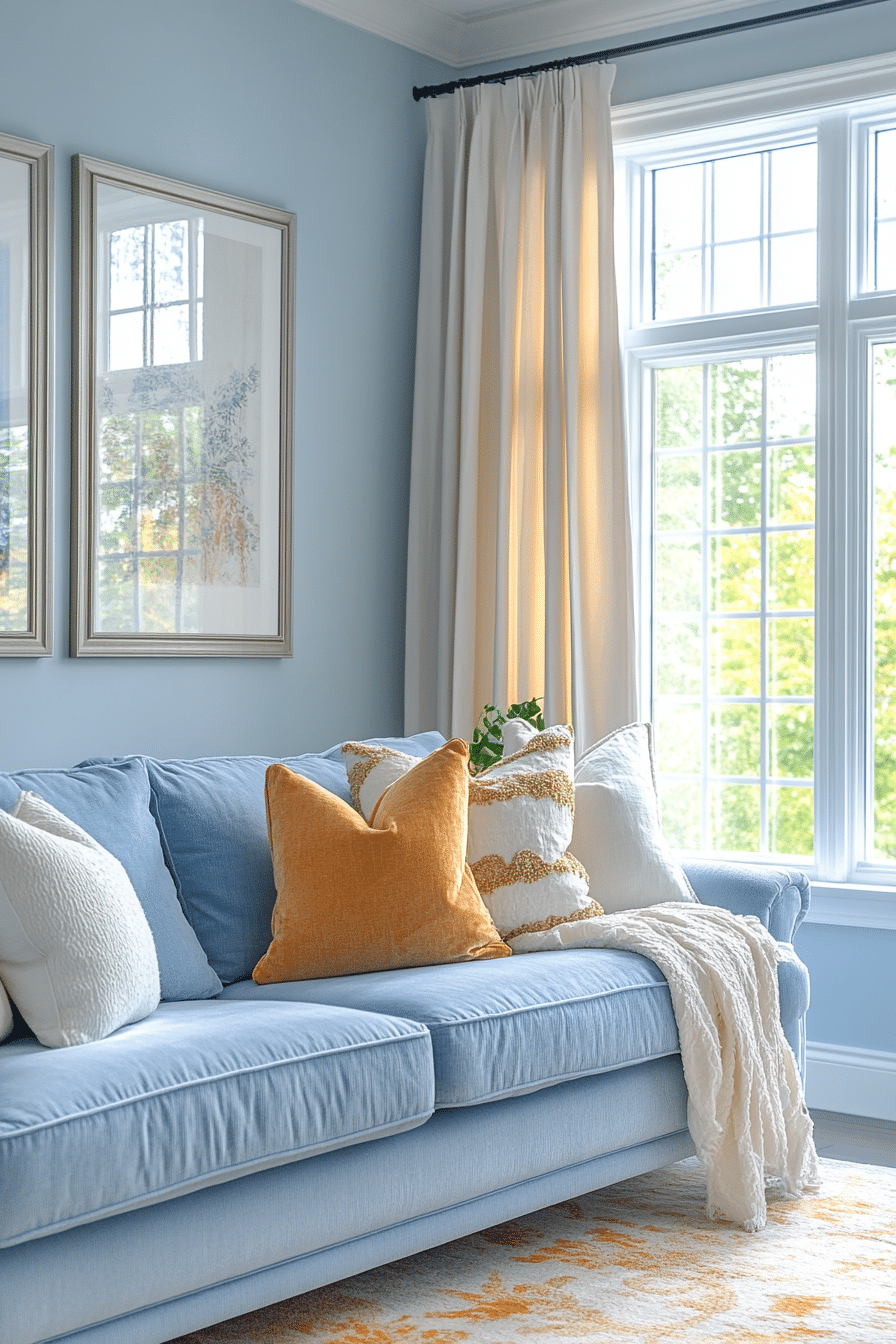 blue couch living room