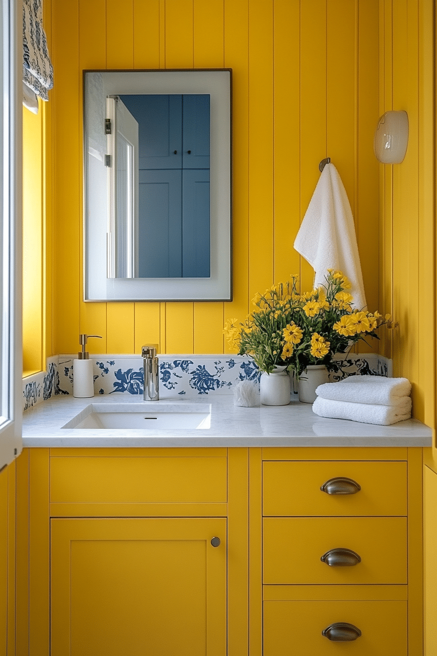 yellow and blue bathroom ideas