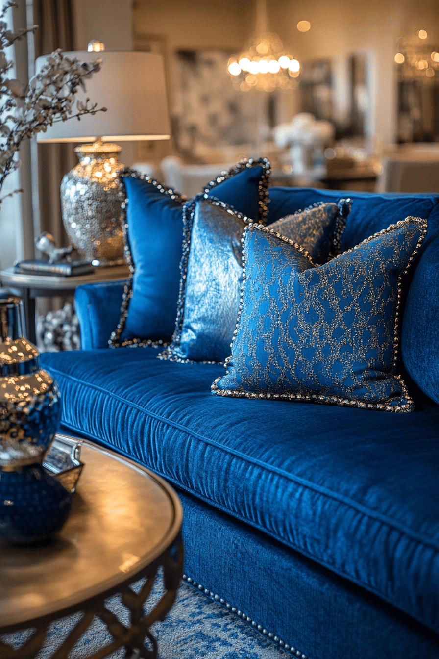 blue couch living room