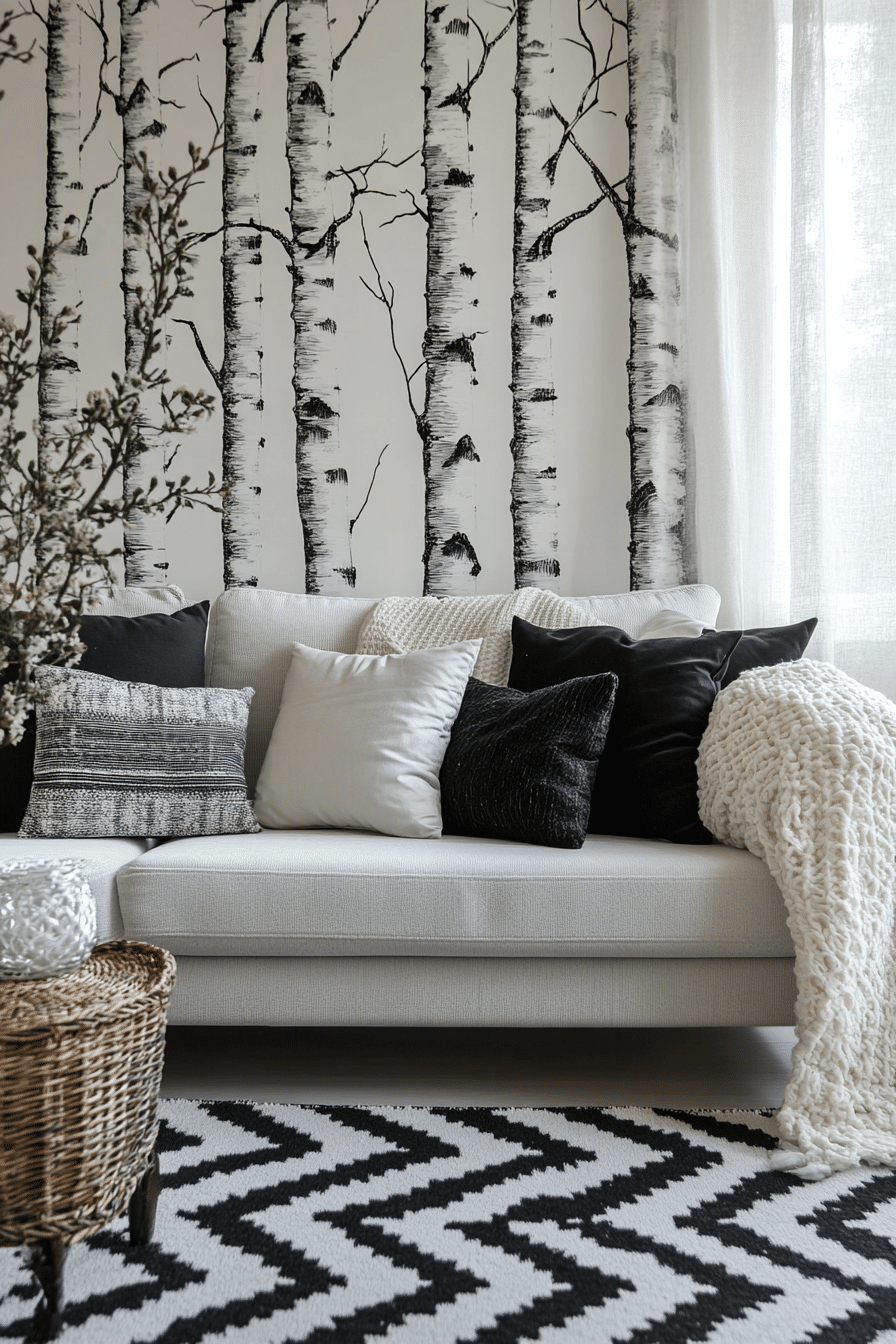 Black and white living room