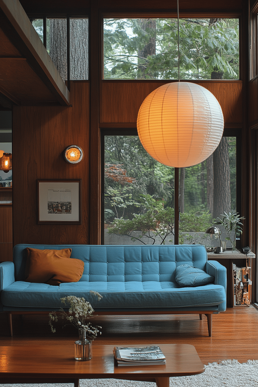 blue couch living room