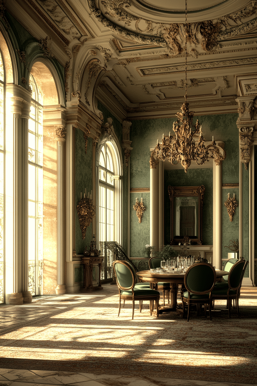 sage green dining room